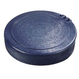 CLEARANCE | Tortilla heat container, Ø 18 cm, blue, Aztec style, thick-walled polypropylene, temperature-resistant up to 85 ° C, hinged lid, stackable, dishwasher safe product photo