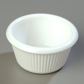 Ramekin, Melamine, GV 90 ml, round, grooved, stackable, robust, rupture-proof, dishwasher proof, color: white product photo