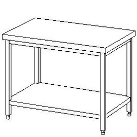 work table upstand 40 mm at the back bottom shelf 600 mm 700 mm Height 850 mm product photo