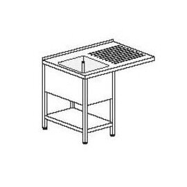 sink centre with drainboard on the right 1 basin | 600 x 500 x 300 mm with bottom shelf L 1600 mm W 700 mm product photo