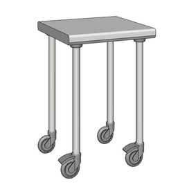 work table stainless steel wheeled 600 mm x 600 mm H 900 mm product photo
