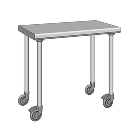 work table stainless steel wheeled 600 mm x 1000 mm H 900 mm product photo