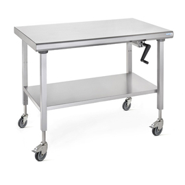 work table ERGONOMIX height-adjustable wheeled with bottom shelf L 1000 mm W 700 mm H 800 - 1100 mm product photo