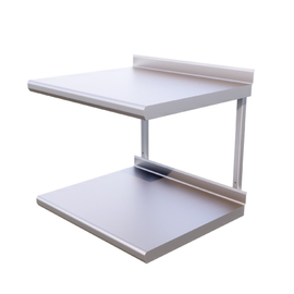 double wall rack for microwaves | stainless steel | 600 x 500 mm 2 shelves x 600 mm product photo