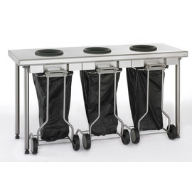 presort table | 3 bin bag stand | 1700 mm 600 mm  H 900 mm product photo