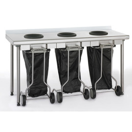 presort table upstand 100 mm at the back | 3 bin bag stand | 1700 mm 600 mm  H 1000 mm product photo