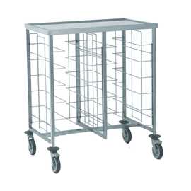 tray trolley for 12 trays à 320 - 370 mm | top shelf | wheel details polyamide product photo