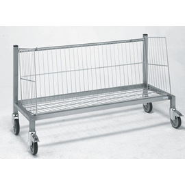 cart LABORATOIRE 4 swivel castors stainless steel with one level 1310 mm  x 500 mm  H 750 mm | mesh basket product photo