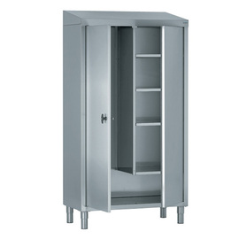 Cleaning supplies cabinet with partition wall | 2 wing doors | 1000 mm x 500 mm H 1890 mm product photo