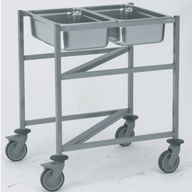 GN trolley 4 swivel castors stainless steel 740 mm  x 625 mm  H 850 mm | suitable for GN container - 200 mm product photo