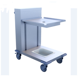 glass stacking trolley for 6 - 10 baskets with collecting tray | 4 swivel castors made from polyamide product photo