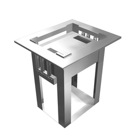 built-in glass stacking dispenser stainless steel for 6 - 10 baskets | 690 mm x 710 mm H 715 mm product photo