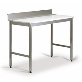 cutting table upstand without ground floor | stainless steel edging tape | PE worktop L 1200 mm W 700 mm H 900 mm product photo