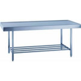 Welding work table Chromium nickel steel, L 2000 x W 900 x H 850 mm, welded design, surface brushed, working surface with surrounding bead edge and drain spigot in one corner, 1 deposit stop product photo