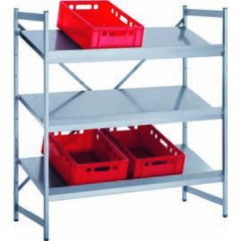 Euro container shelving stainless steel 1400 mm 600 mm  H 1800 mm 4 closed shelf board(s) product photo