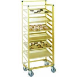 Mobile sales counter, champagne anodised, suitable for sheets 600 x 400 mm, 9 floors, L 450 x W 680 x H 1400 mm product photo