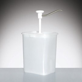 dosing dispenser white 3 ltr  | handling per push button  L 140 mm  H 335 mm product photo