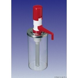 pump dispenser red 0.95 ltr  | handling per push button  Ø 112 mm  H 275 mm product photo