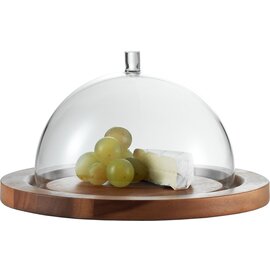 cheese cloche STORAGE with wooden plate glass wood with domed hood Ø 240 mm  H 129 mm product photo