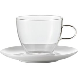 cappuccino cup COFFEE 400 ml glass with porcelain saucer  H 88 mm product photo