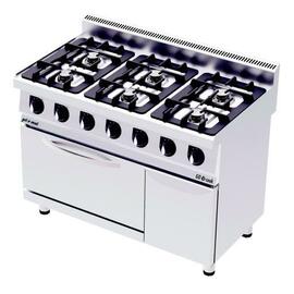 6 burner gas stove CO12070GE | with electric oven | 400 volts | 1200 mm x 700 mm H 900 mm product photo