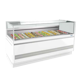 Corner refrigerated display case COMETA PAST 90° SX on the left | 1770 mm x 970 mm H 1220 mm product photo