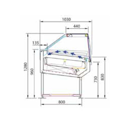 ice cream showcase POP 12 BASE | without panelling | 1134 mm x 1030 mm H 1280 mm product photo  S