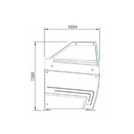 ice cream showcase POP 12 | with paneling | 1134 mm x 1034 mm H 1283 mm product photo  S