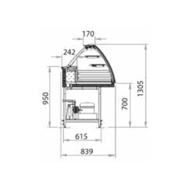 refrigerated display cabinet SMILE 100 BASE | without panelling | 1120 mm x 839 mm H 1305 mm product photo  S