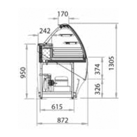 refrigerated display cabinet SMILE 100 | with paneling | 1120 mm x 872 mm H 1305 mm product photo  S