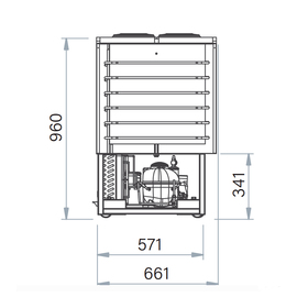 ice cream display SPRINT 4 + 4 | with paneling | 950 mm x 661 mm H 1280 mm product photo  S
