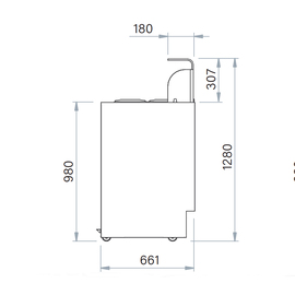 ice cream display SPRINT 4 + 4 | with paneling | 950 mm x 661 mm H 1280 mm product photo  S