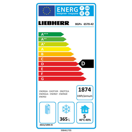 freezer bakery standard BGPv 6570 601 ltr | convection cooling | door swing on the right product photo  L