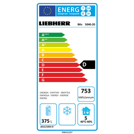 refrigerator bakery standard BKv 5040 white 491 ltr | convection cooling | door swing on the right product photo  L