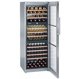 Wine temperature control cabinet WTes 5872, Vinidor, stainless steel, glass door, temperature range: + 5 ° C to + 20 ° C product photo