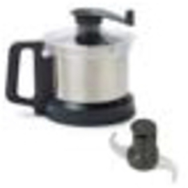 Stainless steel bowl SET 2.6l for Prep4You cutter including rotor with micro-toothed blades and transparent lid with scraper product photo