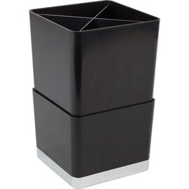 cutlery container black 4 compartments with insert compartment  L 140 mm  H 160 mm product photo  S