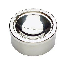 ashtray with windproof lid stainless steel shiny  Ø 120 mm  H 55 mm product photo