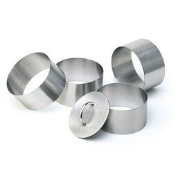 mousse rings with 4 moulds| 1 compressor stainless steel round Ø 60 mm  H 45 mm product photo
