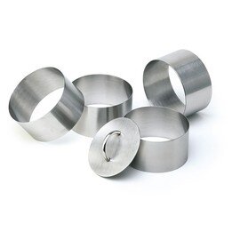 mousse rings with 4 moulds| 1 compressor stainless steel round Ø 100 mm  H 45 mm product photo