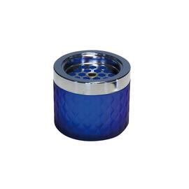 wind ashtray glass metal blue Ø 95 mm H 80 mm product photo