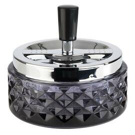 rotary ashtray PUSH glass metal  Ø 120 mm  H 110 mm product photo