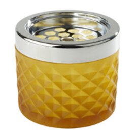wind-proof ashtray glass metal frosted yellow  Ø 95 mm  H 80 mm product photo