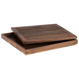 bread cutting board wood | with removable crumb tray | 325 mm x 354 mm brown product photo