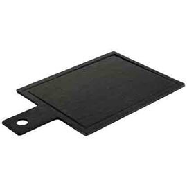 natural slate platter  • black  • set of 2 with juice rim | 260 mm  x 200 mm  H 7 mm product photo