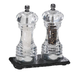 salt mill | pepper mill with tray acrylic transparent product photo