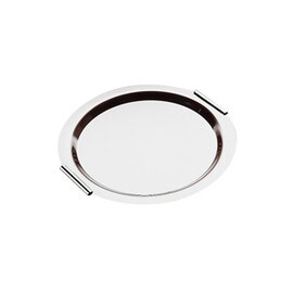 Tray finesse, stainless steel 18/10, round, Ø 58 cm, with chromed brass handles, extra thick 1.25 mm product photo