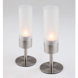 lantern 1-flame with tea light glass stainless steel matt satined  Ø 80 mm  H 220 mm | 2 pieces product photo
