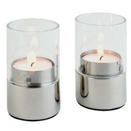 lantern 1-flame with tea light glass stainless steel shiny clear  Ø 50 mm  H 80 mm | 2 pieces product photo