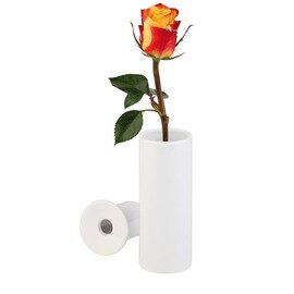 vase with mount porcelain white  Ø 50 mm  H 130 mm product photo